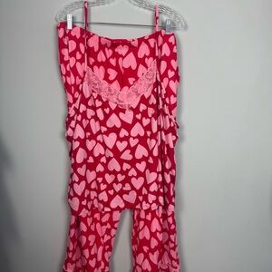JOYSPUN | Red & Pink Heart Pajama Set Women’s Size 3X-Large